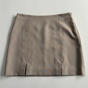 Mango Tan Pencil Mini Skirt with Slit for Work
